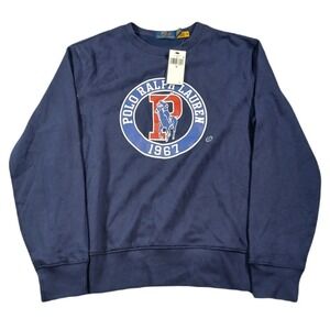 Polo Ralph Lauren Sweatshirt Mens Small Navy Blue 1967 Fleece P Wing Logo $148